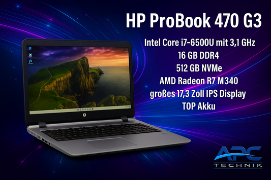 HP ProBook 470 G3 Laptop 17,3" i7-6500H 16GB Ram 512GB NVMe Radeon R7 M340 Win11