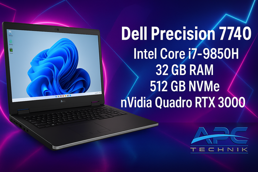 Dell Precision 7740 Workstation Laptop 17,3" i7-9850H 32GB Ram 512 NVMe RTXA3000
