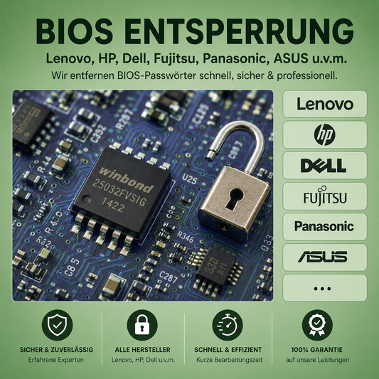 Bios Unlock / Password Unlock für HP, Lenovo, Dell, Fujitsu, Asus, Acer ...