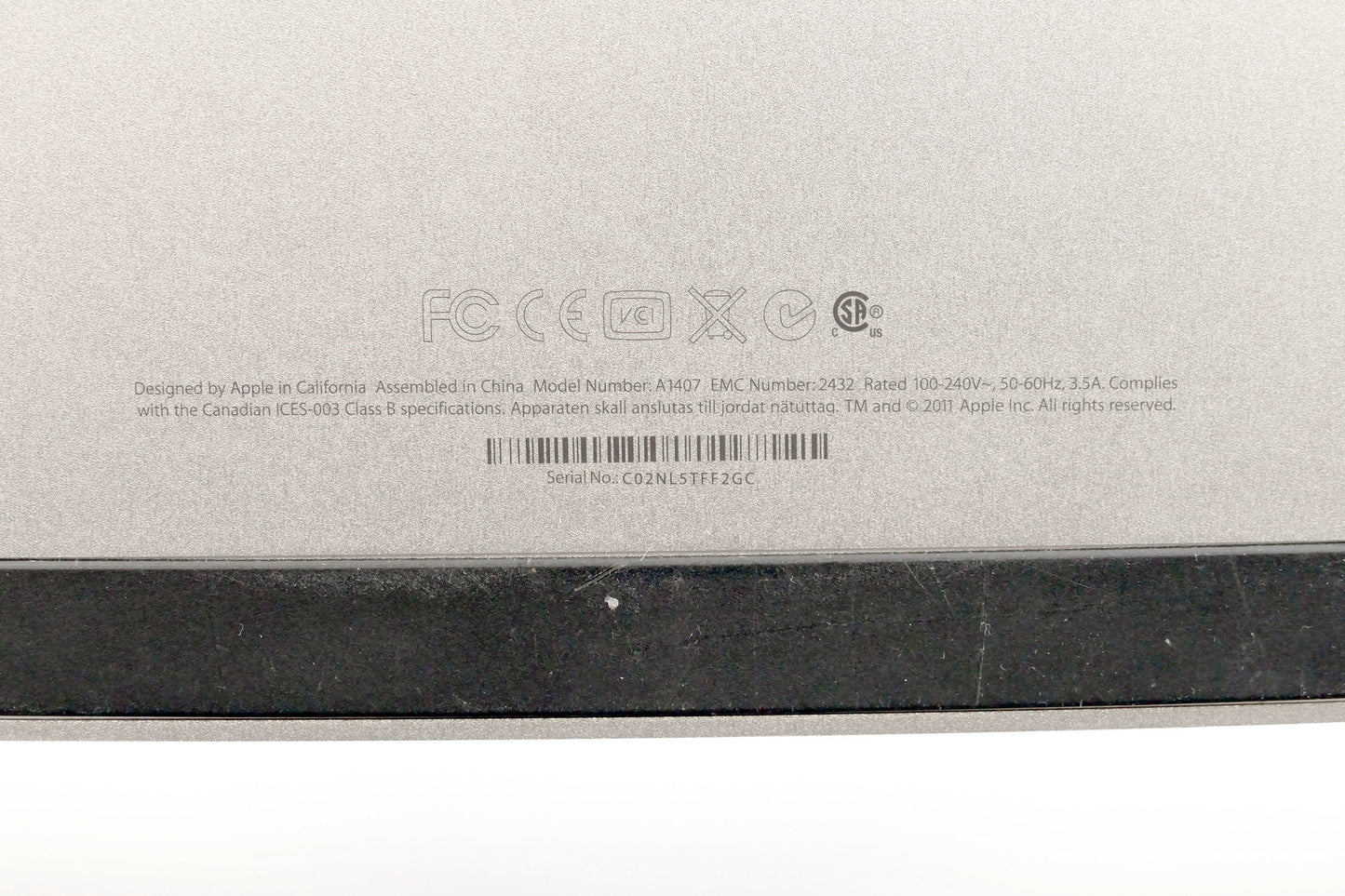 Apple Thunderbolt Display A1407 - 27 Zoll - 2560x1440 - 12ms - 375nits