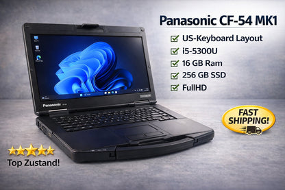 Panasonic ToughBook CF-54 14 Zoll Rugged Notebook i5 16GB Ram 256GB Win11 US-Key