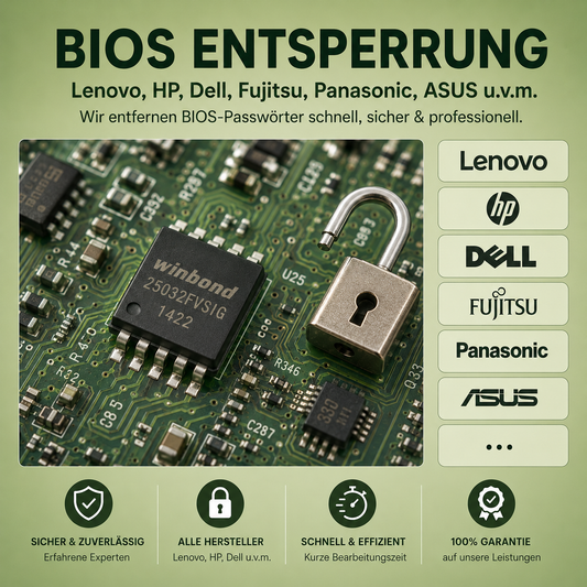 Sblocco del BIOS/password per laptop HP, Lenovo, Dell, Fujitsu, Asus e Acer