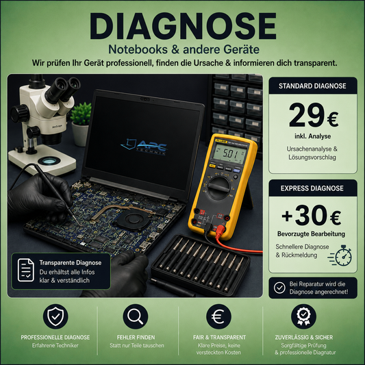 Diagnose für Laptops, Notebooks, PCs, Tablets, Smartphones & weitere Elektronik
